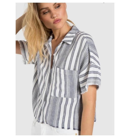 Bella Dahl Tops - Bella Dahl Striped Boho Button Front Shirt Sz S.